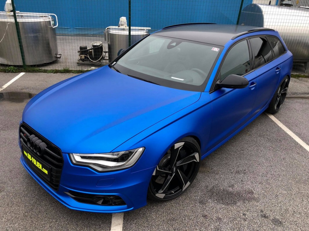 Folierung-Wrap-Foliranje Audi S6 KPL in Chrom Blau X. matt- X.Carbon b