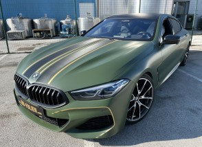Folierung bmw 8 gran coupe kpl in platinum grun matt design by bb folien folierungen foliranje bmw 8 gran coupe kpl v platinasto zeleno mat dizajn by bb folien folierungen