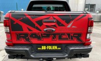 Folierung ford raptor kpl in platinum rot x design schwarz matt usw by bb folien folierungen11
