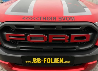 Folierung ford raptor kpl in platinum rot x design schwarz matt usw by bb folien folierungen17