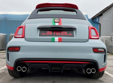 Folierung fiat abarth competizione kpl in satin grau matt design rot glanzed by bb folien folierungen foliranje fiat abarth competizione kpl v satin sivo matt dizajn rdeca sijaj by bb folien folierungen7
